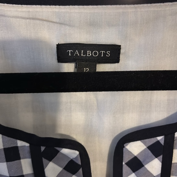 Talbots Black and White Checkered Sleeveless Dress size 12 - Picture 3 of 9